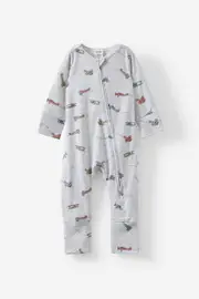 [Cotton On Kids] Cotton On Kids - The Long Sleeve Zip Romper - Cloud marle/up in the sky NEWBRN CLOUD MARLE/UP IN THE SKY