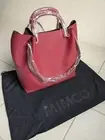 MIMCO FLIP SIDE TOTE Flipside Handbag Bag Leather + Pouch