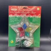 JoyBrite 15 Light Christmas Star TreeTop Wall Plaque Window Mantle Vintage NOS