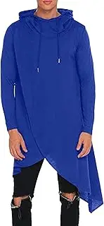[Generic] Men's Hooded Poncho Cape Cloak Unisex Hoodie With Pocket Casual Asymmetric Hem Sweatshirts For Male