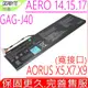 技嘉電池(原裝)-Gigabyte GAG-J40,Aero 14,14 V8,14-K7,14-K8,14-P64WV6,14-W-CF2,15-SA,15-WA,15-XA,15-YA,15 OLED,15 X8,15 X9,15 XA