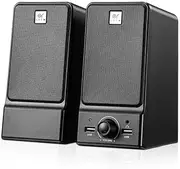 OROW USB Desktop Speaker, Hi-Fi Stereo Sound USB-Powered Speaker for PC, 16 W Speaker for Laptop, with Built-in DSP Sound Chip, Deep Bass and Pure Voice, with Headphone Jack (S203)