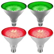 Par38 LED Flood Light Bulbs, 2 Red+2 Green, Customized Red Green Chips and Gl...