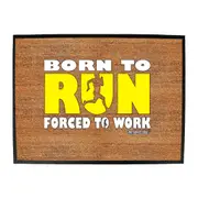 Personal Best RunningBorn To Run - Funny Novelty Doormat Man Cave Floor mat