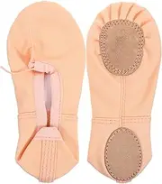 [Gogogmee] Ballet Shoes for Girls Velvet Lining Baby Dancer Footwear Toddler Dance Shoes Canvas Ballet Flats for Girls Non Yoga Shoes Pink