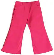 JACADI Girl's Royal Fushia Sequin Detailed Flared Pants Size 5 Years NWT $68