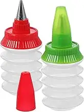 GOOHOCHY 2pcs Cookie Icing Bottles Reusable Plastic Piping Bottle for Fondant Squeeze Cake Decorating Supplies DIY Cookie Icing Random Color