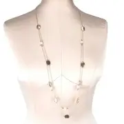 LC Lauren Conrad Long Copper-Tone Double Strand Necklace Beads