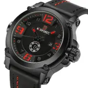 Men’s Military Sport Watch – Waterproof Analog Wristwatch with Day & Date, Leather Strap Relogio Masculino
