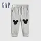 Gap 嬰兒裝 Gap x Disney迪士尼聯名 刺繡束口鬆緊棉褲-灰色(615728)