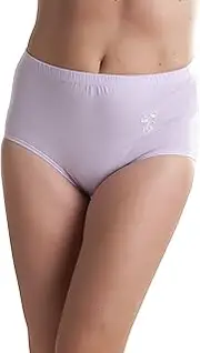 [Octave] Pack of 3 : Passionelle® Womens Soft 100% Cotton Embrodiery Pastel Mama Briefs (XOS: Hip 46-48 Inches)