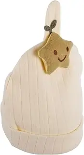 [Kisangel] Infant Cap Cotton Newborn Hat Hospital Hat Bunny Ears Soft for Girls Boys 0-6 Months Light Yellow