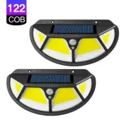 Solar Power 122 COB LED Light Motion Sensor Outdoor Security Lamp Wall 2pcs Lot