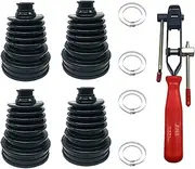 Universal Silicone CV Boot,Stainless Steel CV Boot Clamps,CV Boot Clamp Pliers For Trucks, SUV,ATV, Quad Bikes (Black)