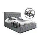 Artiss Bed Frame Double Full Size Base With Storage Grey Fabric Tiyo