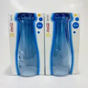 McDonalds Coca Cola Coke Glass 2013 Blue in Box 340ml Collectable Coke x 2