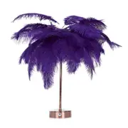 Jeek 1 Set Table Lamp High Brightness Feather Shape Flexible Copper Wire Decorative Night Light For Home Violet Purple