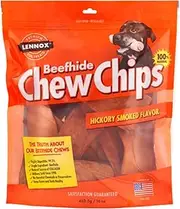 The Rawhide Express Beefhide Chew Chips Hickory Flavored 1 Pound Bag (Makes a Great Reward or Treat)
