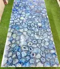 Blue Agate Dining Table, Stone Kitchen Countertop, Agate Center top Table Decor