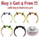 1pc C Shape Ear Taper Expander Nose Ring Stud Septum Rings Clicker Piercing 16G