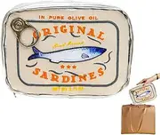 [Fisssure] Cosmetic Bag - Sardine Can Shape Storage Bag, Travel Toiletry Pouch, Cosmetic Storage Bag | Creative Fish Shape Cosmetic Bag, beige, Se référer au descriptif, Refer to description