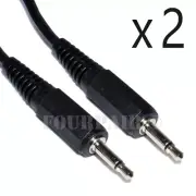 2 Pack Lot 15ft 3.5mm Male to Male Mono Audio Cable Cord 1/8" TS Plug Microphone