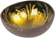 DimyFew Coconut Decorative Bowl Key Bowl Entryway Table Art Decor Candy Handcrafted Serving Bowl Diameter 12cm Holder Nuts Container, Gold