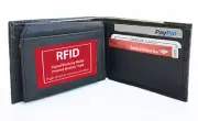 RFID BLOCKING FINE LEATHER MENS BIFOLD WALLET Flap Top 10+ CARD FRONT POCKET