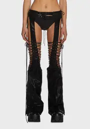 [DARKER WAVS] Compression Lace Up Chaps - Black