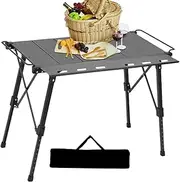 Camping Table - Folding Camp Table | Portable Outdoor Camp Tables | Aluminum Alloy Picnic Tables | Stable Lightweight Furniture for BBQ Trip Backyard Picnic Car Rv Patio Use Outdoor