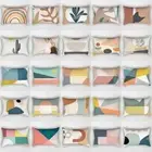 Rainbow Geometric Abstract Polyester Pillowcase Nordic Leaves Cushion Cover