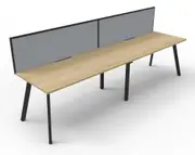 RAPIDLINE RAPID ETERNITY SINGLE SIDED WORKSTATION With Screen 2 Person W1200 x D750 x H730mm (per user) Natural Oak Top Black Frame