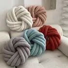 Lamb Fleece Pillow Comfortable Supportive Plush Woven Round Cushion Living Room