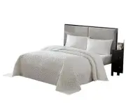 Wedding Ring Chenille Bedspread Queen Ivory Bedding