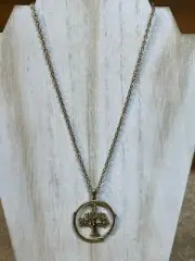 NEW FASHION JEWELRY GOLD TONE METAL TREE OF LIFE PENDANT CHAIN NECKLACE NEW NEW
