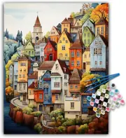 Paint by Numbers Kit for Adults Beginner, Countryside Acrylic Adult Paint by Num