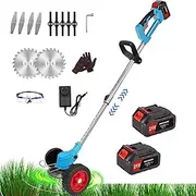 Yaberry Grove Weed Wacker,21V Electric Cordless Lawn Grass Line Trimmer Whipper Snipper Lawn Edger String Trimmer, Weed Eater Brush Cutter with Adjustable Head 3-in-1 Cutting Tool for Garden and Yard