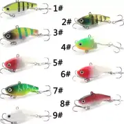 9PCS Glow Fishing Lures Metal Spinner Baits Bass Tackle Crankbait Trout Spoon
