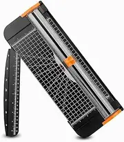 A4 Paper Cutter 15 Inch Titanium Paper Trimmer Scrapbooking Tool with Automatic Security Safeguard and Side Ruler for Craft Paper, Coupon, Label and Cardstock
