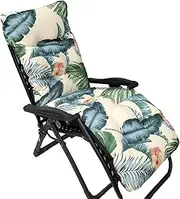 Waterproof Outdoor Chaise Lounge Cushions 65IN Garden Recliner Chair Seat Cushions with Anti Slip Hood Thick Padded Sun Lounger Mattress Pad for Indoor and Outdoor Furniture (Cyan)