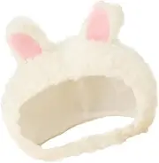[OATIPHO] Bunny Ears Hat Costume Headwear Rabbit Headscarf Bear Hats Ear Warmers for Women Ear Muffs Women Stuffed Bunny Plush Cap Plush Beanie Autumn Cap White Plush and Pp Cotton