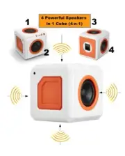 4 speakers in cube bluetooth wireless / wired portable super bass