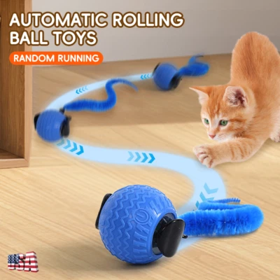 1 Pcs Blue Cat Automatic Rolling Ball Smart Toy Electric Pet Self-Moving Kitten