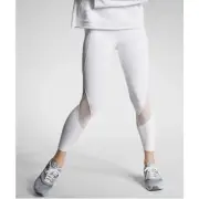 Athleta Womens Eclipse 7/8 Tight White Polyester Spandex Leggings Mesh Medium