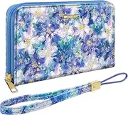 Simikol Large Capacity Wallets for Women RFID Blocking Leather Zip Around Phone Purse Ladies Travel Credit Card Clutch Wallet