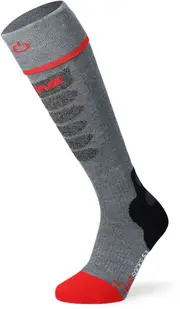 Lenz Heat Sock 5.1 Toe Cap Slim Heated Socks, black-grey-red, Size 31 - 34 for Men Black Grey Red