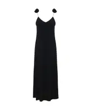 Magda Butrym Rose-Detailed Open-Back Maxi Dress FR38 Black
