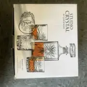 NEW Godinger Studio Crystal 5pc Whiskey Set Decanter + 4 Old Fashioned Glasses