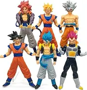 AAPCLUB 6PCS Goku Action Figure with Accessories,Goku Collection Statue Model Figurine Action Figures 7.8 In/19cm