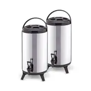 SOGA 2 x 8L Portable Insulated Cold/Heat Coffee Bubble Tea Pot Beer Barrel With Dispenser